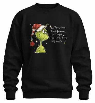 Obrázek produktu pro Možná Vánoce znamenají něco víc – Grinch: Veselé Vánoce – vtipná uni mikina, černá, XL