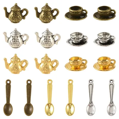 90 Tibetische Geschirr-Anhänger, Antik-Silber, für DIY-Schmuck