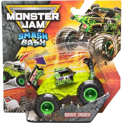 Produktbild von Spielzeug-Monster-Truck "Grave Digger" - Maßstab 1:64 - Metallmodell - Crash-Modell