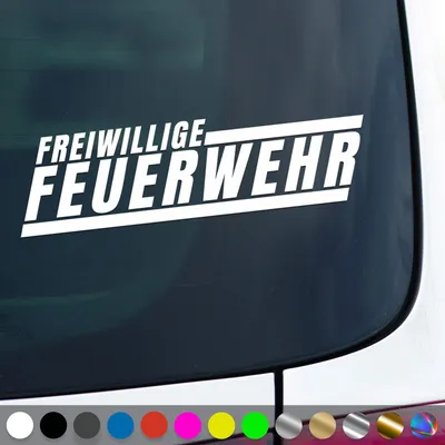 Produktbild von PantherPixel Freiwillige Feuerwehr Aufkleber Schriftzug Neon Sticker Auto Geschenkidee Farbe Weiss