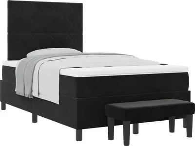 Immagine prodotto di Letto boxspring vidaXL con testiera, nero, 190 x 120 cm, velluto