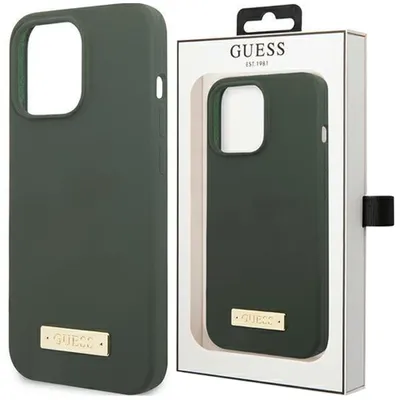 Produktbild von Guess Guhmp13Msbpla Iphone 13 6,1"" Zielony/Khaki Hartschale Silikon Logo Platte Magsafe