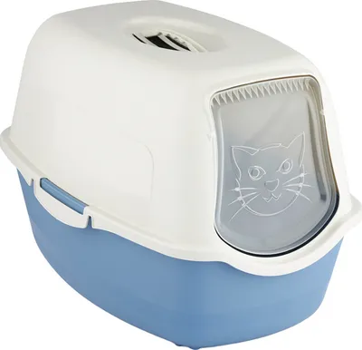Produktbild von Rotho Katzentoilette Eco Bailey mit geruchshemmendem Aktivkohlefilter - Katzenklo 56,0 x 40,0 x 39,0 cm - Katzen Toilette inkl. Haube und Schwingtür