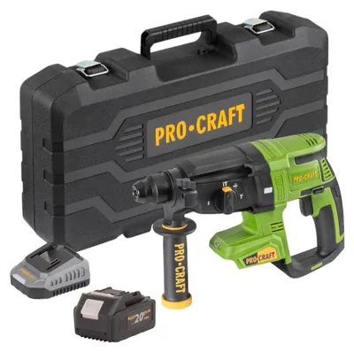Produktbild von Procraft PHA40bb-c Akku Bohrhammer 20 V 2,6 J SDS plus Brushless + 1x Akku 4,0 Ah + Ladegerät + Koffer