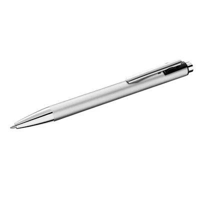 A silver pen is shown against a white background.
