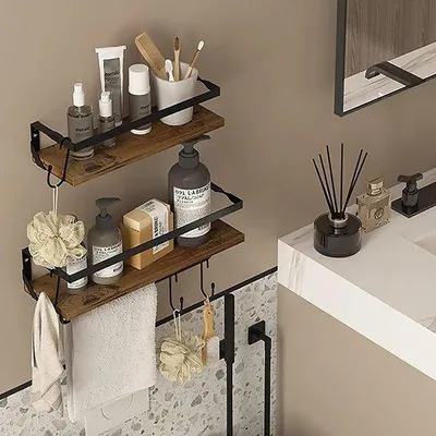 Immagine prodotto di Mensola per doccia - scaffale da bagno da parete, - scaffale da cucina da parete - Mensola da parete / Splendida decorazione, 2 pezzi