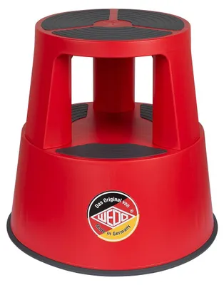 Productafbeelding van Rolkruk opstapkruk - Kunststof - 150 kg - Rood - Hoogte 43 cm