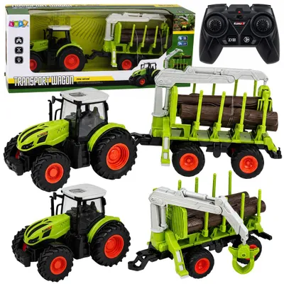 Produktbild von RC-Traktor mit Forstanhänger und Holzgreifer, Maßstab 1:24