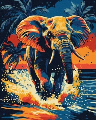 Produktbild von Malen nach Zahlen – Elefantenzauber 40x50 cm – Ideyka