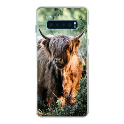 Produktbild von MuchoWow® Handyhülle Schutzhülle Hülle für Samsung Galaxy S10 Plus Schottische Highlander - Wald - Tiere Silikon Softcase Handy Hülle - Schutzhülle
