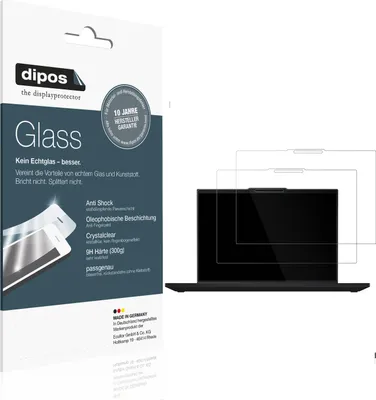 Produktbild von 2x Schutzfolie für Lenovo ThinkPad E16 Gen3 - Anti-Shock 9H Folie dipos Glass Kunststoffglas
