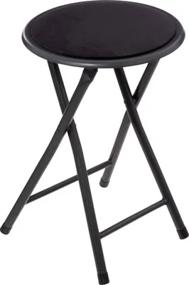 Produktbild von 5Five Beistellhocker/Stuhl - klappbar - schwarzer Samt - 29x45 cm