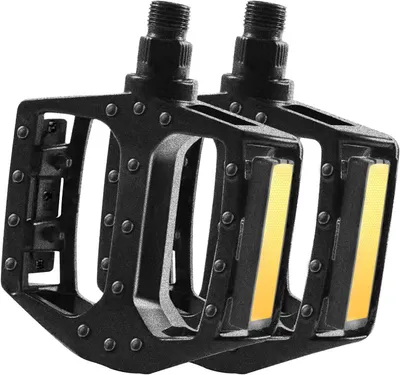 Image de Pédales de vélo en aluminium à plateforme antidérapante, noires, lot de 2