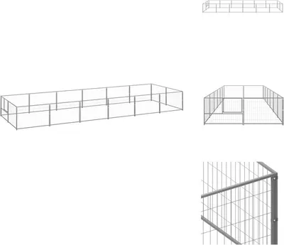 Produktbild von vidaXL Hundezwinger Silbern 12 m² Stahl -  Hundezwinger & -ausläufe