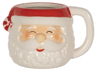 Immagine prodotto di Tazza Clayre & Eef Babbo Natale 450 ml in Vetroceramica bianca e rossa
