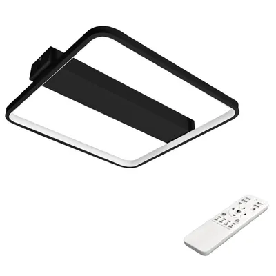 Produktbild von MasterLED Deckenleuchte LED – 42x40 cm – flache LED Wohnzimmerlampe Schwarz – Fernbedienung – Farbtemperatur einstellbar – Galaxis Centauri