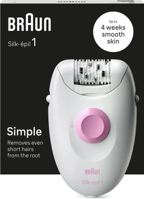 Produktbild von Braun Silképil 1 1000 Elektrischer Epilierer für Frauen mit Kabel 20 Pinzetten Weiß und Rosa