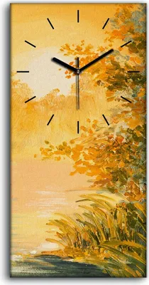 Produktbild von Wandkunst Leinwand Bild Uhr 30x60 Malerei Abstrakte See Wald Bäume Kunst - schwarze Hände
