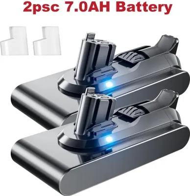 Immagine prodotto di Batteria di ricambio agli ioni di litio per aspirapolvere V11 - 7000 mAh, 25,2 V - Compatibile con modelli V11 Animal/Absolute/Fluffy SV15 SV16 - Confezione da 2