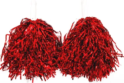Produktbild von 2 Stück Pompom Pompon Cheerleader Cheerleading Pom Pon Tanzwedel Puschel Pompons Rot