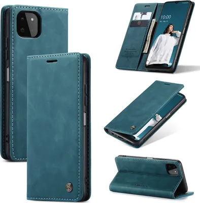 Image de Galaxy A22 5G Case, RetroPolyuréthaneLeather Case with Stand Function for Samsung Galaxy A22 5G blue