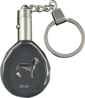 Produktbild von Saluki, Persischer Windhund I - Anhänger mit einem Foto eines Hundes, Schlüsselanhänger aus Kristall in einer Geschenkbox, ein einzigartiges Geschenk von Art-Dog