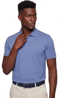 Produktbild von Poloshirt BOSS Green Regular Fit Pio blau 2 Knöpfe
