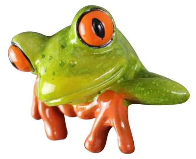 Frosch-Dekoration aus Harz, grün, 7,3 x 4,5 x 4,5 cm