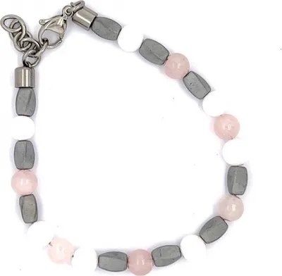 Produktbild von CEM 4-203319-001 ST-00154B Armband | Rosenquarz, Jade u. Hämatit