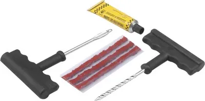Produktbild von Reifenreparaturset für schlauchlose Reifen - mit Werkzeug, Kleber und Reparaturkordeln