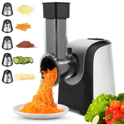 Image de Coupe-légumes électrique, 5-en-1, râpe électrique de 150 W