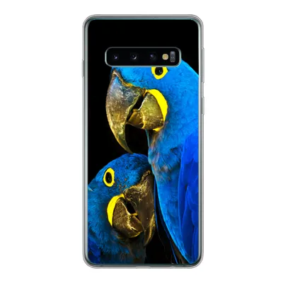 Produktbild von MuchoWow® Handyhülle Schutzhülle Hülle für Samsung Galaxy S10 Papagei - Vogel - Federn - Blau Silikon Softcase Handy Hülle - Handytasche