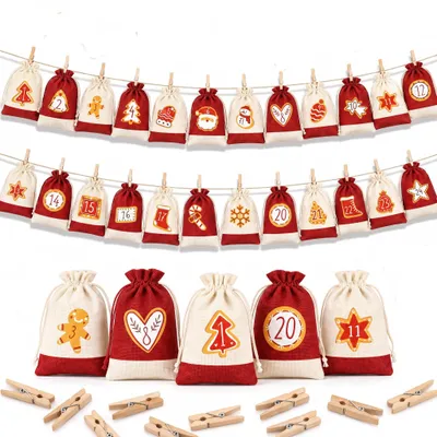 Imagen del producto de Calendario de Adviento para rellenar con 24 bolsitas de regalo