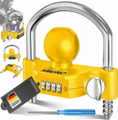 Produktbild von Anhängerschloss mit 4-stelligem Zahlencode - Diebstahlsicherung für Wohnwagen und Anhänger