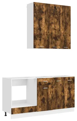 Productafbeelding van vidaXL Keukenelement LYON, 5 stuks, gerookt eikenhout, houtvezel