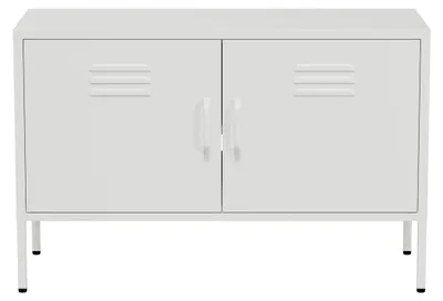 Zdjęcie produktu dla Lendo, szafka RTV, biała, metalowa, 100x40x65 cm