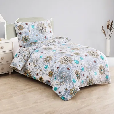 Obrázek produktu pro Mikroplyšové povlečení 140x200 + 70x90 - Estrellas vločky