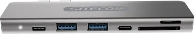 Produktbild von SITECOM Dual USB-C Multiport Adapter with USB-C Power Delivery 100W