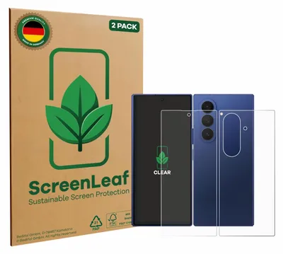 Produktbild von 2x ScreenLeaf Schutzfolie für Samsung Galaxy Z Fold 7 (Display+Rückseite) Displayschutz Display Schutz Folie Klar Transparent