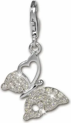 Image de SilberDream Charm pendentif papillon blanc zirconium 925 argent véritable FC1045W