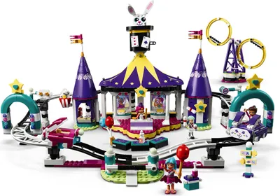 Produktbild von LEGO 41685 Friends Magische Jahrmarktachterbahn, Freizeit und Vergnügunspark mit Zaubertricks für Kinder, Spielzeug