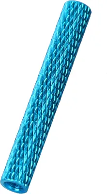 Imagen del producto de 10 unidades de separadores roscados M3x35mm, fabricados en aleación de aluminio anodizado, color azul claro