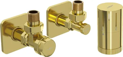 Produktbild von Mexen G05 Thermostat-Set, Eckausführung mit Verkleidung, gold - W901-958-909-50