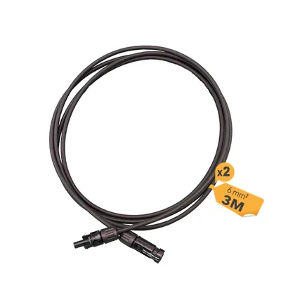 Produktbild von enjoy solar® HISkon Solarkabel Verlängerung MC4 auf MC4, 6 mm², 3 m, PV-Kabel, 0% MwSt.