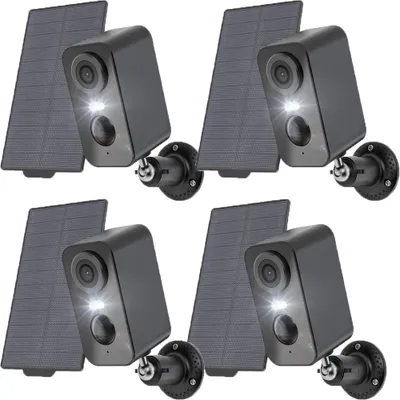 Produktbild von 4PCS Überwachungskamera Aussen Akku Solar: Kamera Überwachung Aussen WLAN