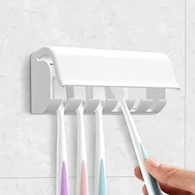 Obrázek produktu pro Nástěnný držák na elektrické zubní kartáčky – Nástěnný držák na zubní kartáčky s krytem a otvory pro 1 zubní kartáček – bílý