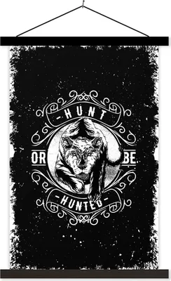 Produktbild von MuchoWow® Textilposter Jahrgang - Tiger - Design 60x90 cm mit schwarzem Rahmen - Poster Wohnzimmer