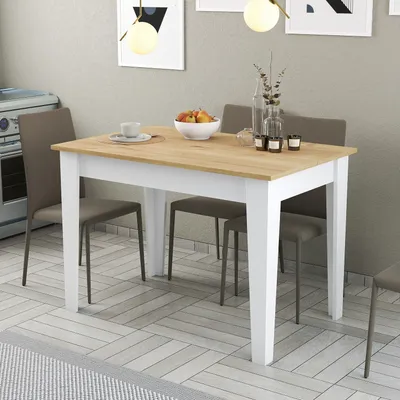 Produktbild von Skye Decor, Kiev 512 - White, Oak, Tische, Küchentische, Weiß, 110 x 75 x 72 cm