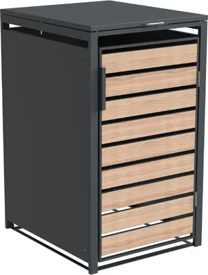 Produktbild von Westmann Metall Mülltonnenbox Lacina 1x240 L Anthrazit/Holzoptik  80x68x116 cm