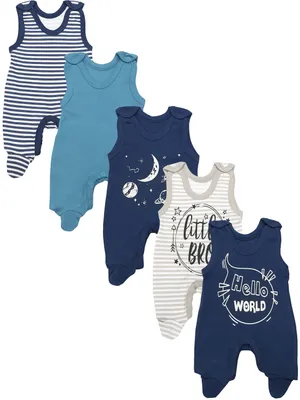 Produktbild von TupTam Baby Unisex Strampler mit Aufdruck Spruch 5er Pack, Farbe: Astronaut Weltall, Größe: 50